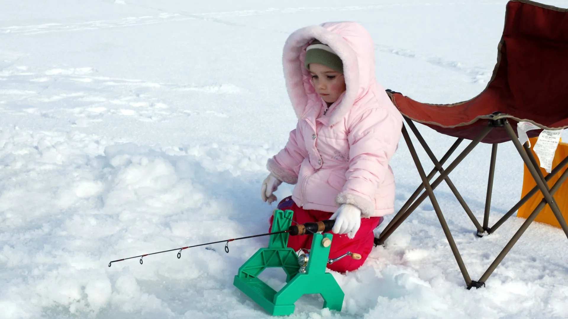 Devils Lake family ice fishing