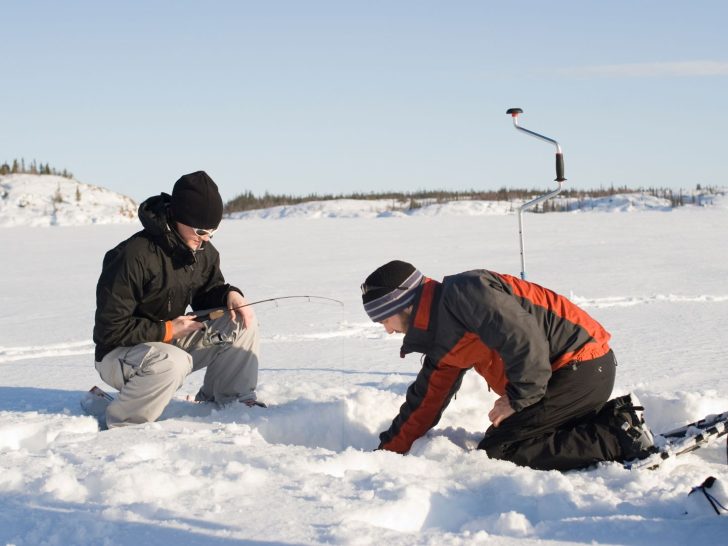 ice fishing on mille lacs lake