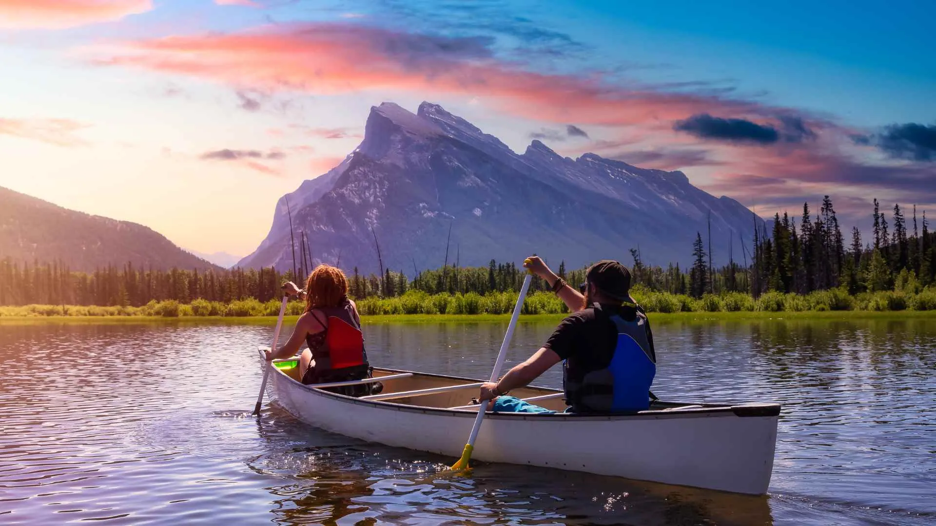 sunset canoe trip