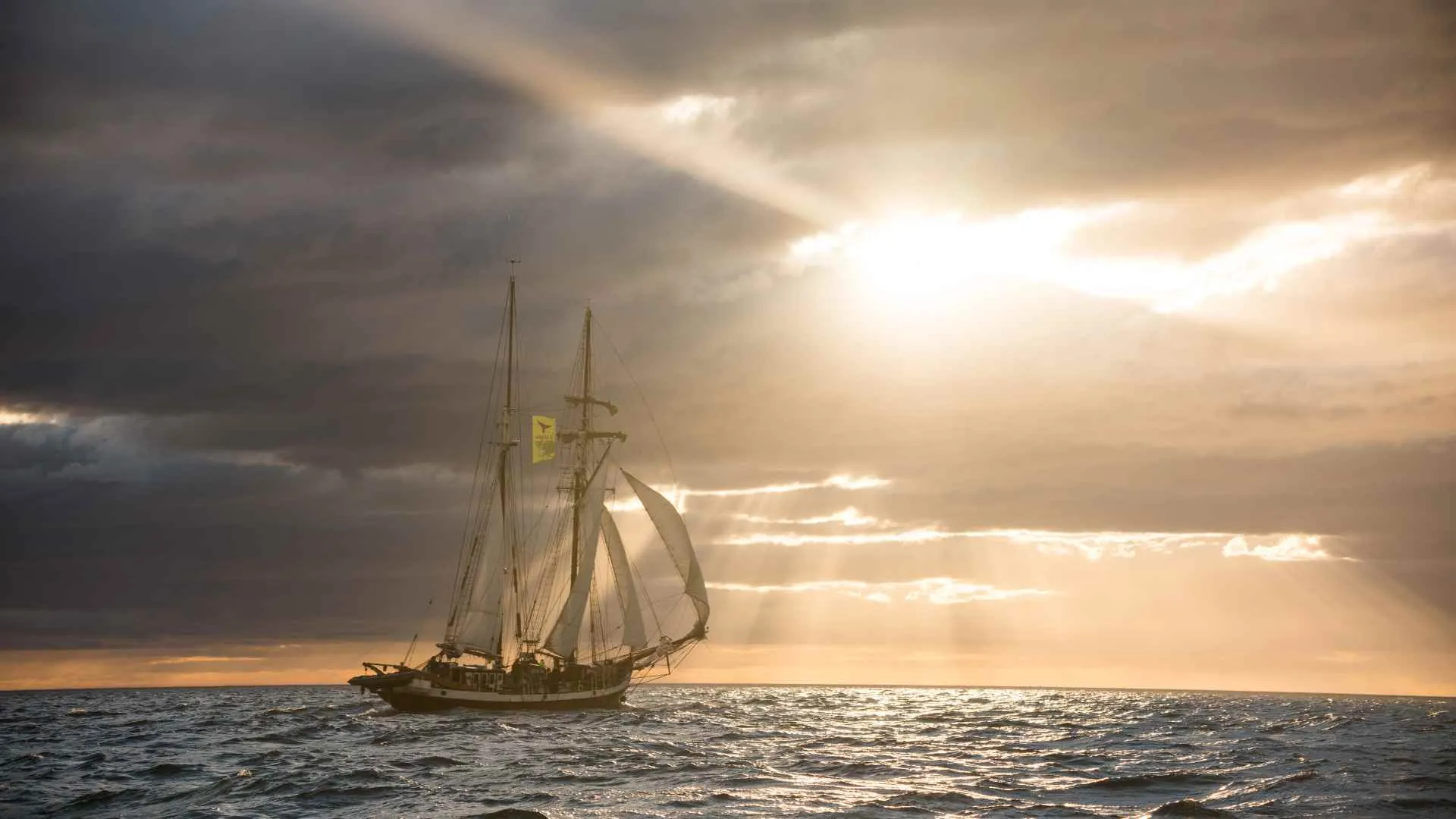 sunset pirate ship