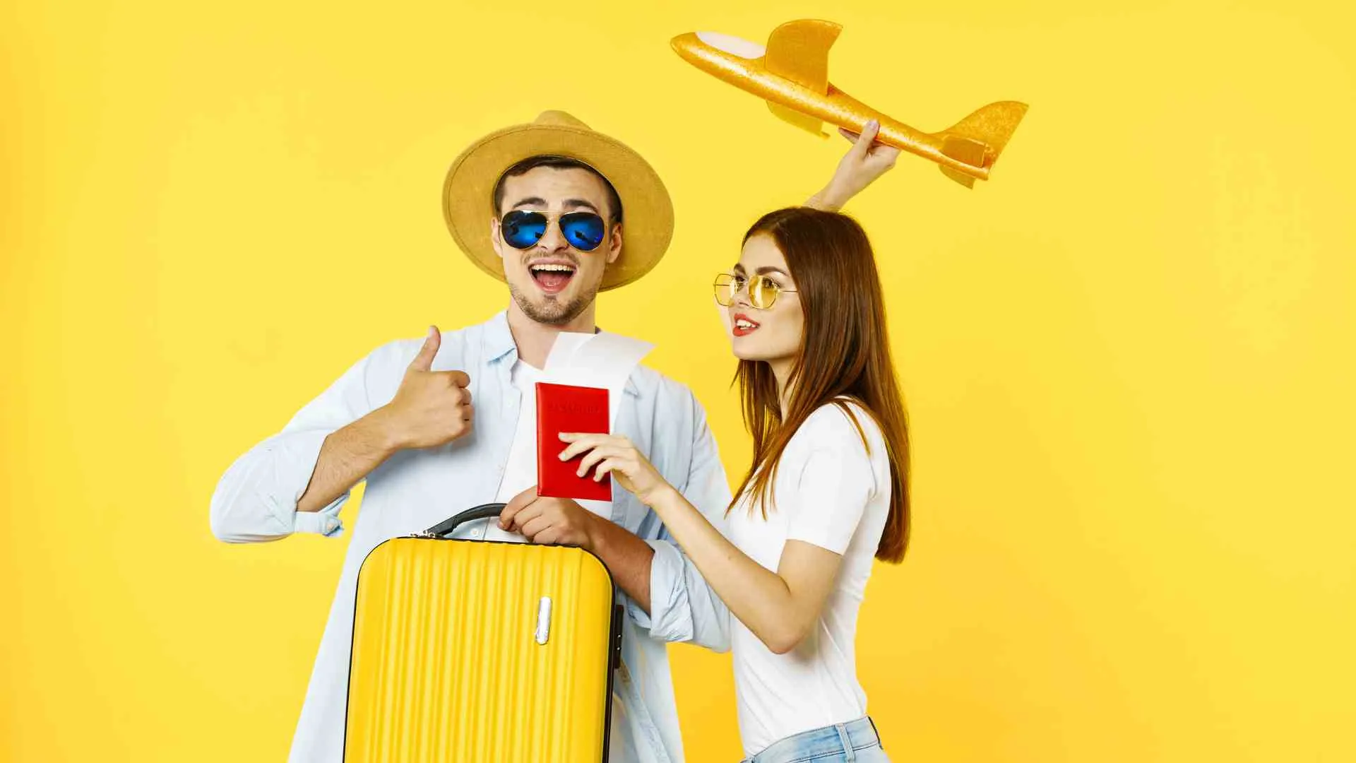 traveling with yellow background