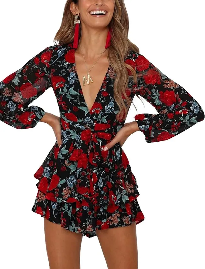 red and black romper
