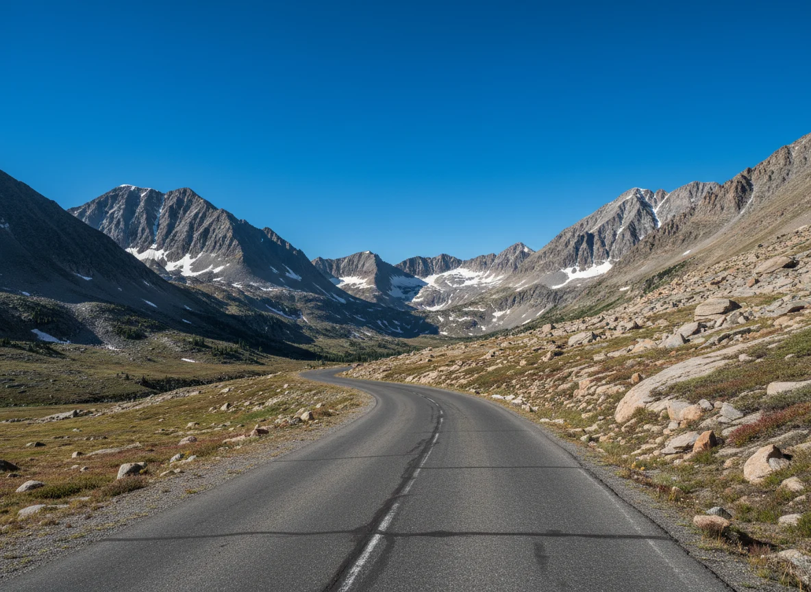High alpine road through Independence Pass Colorado