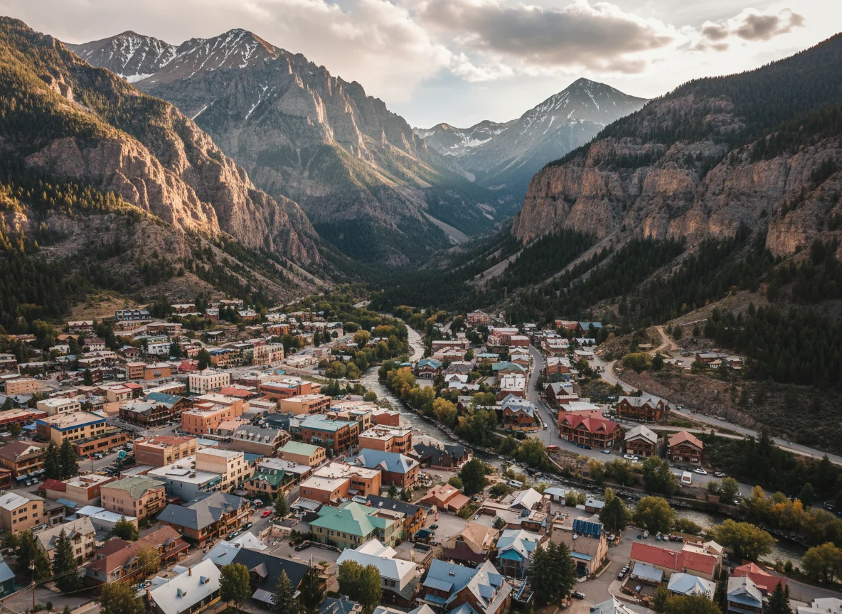 Ouray Colorado nestled beneath steep San Juan Mountains