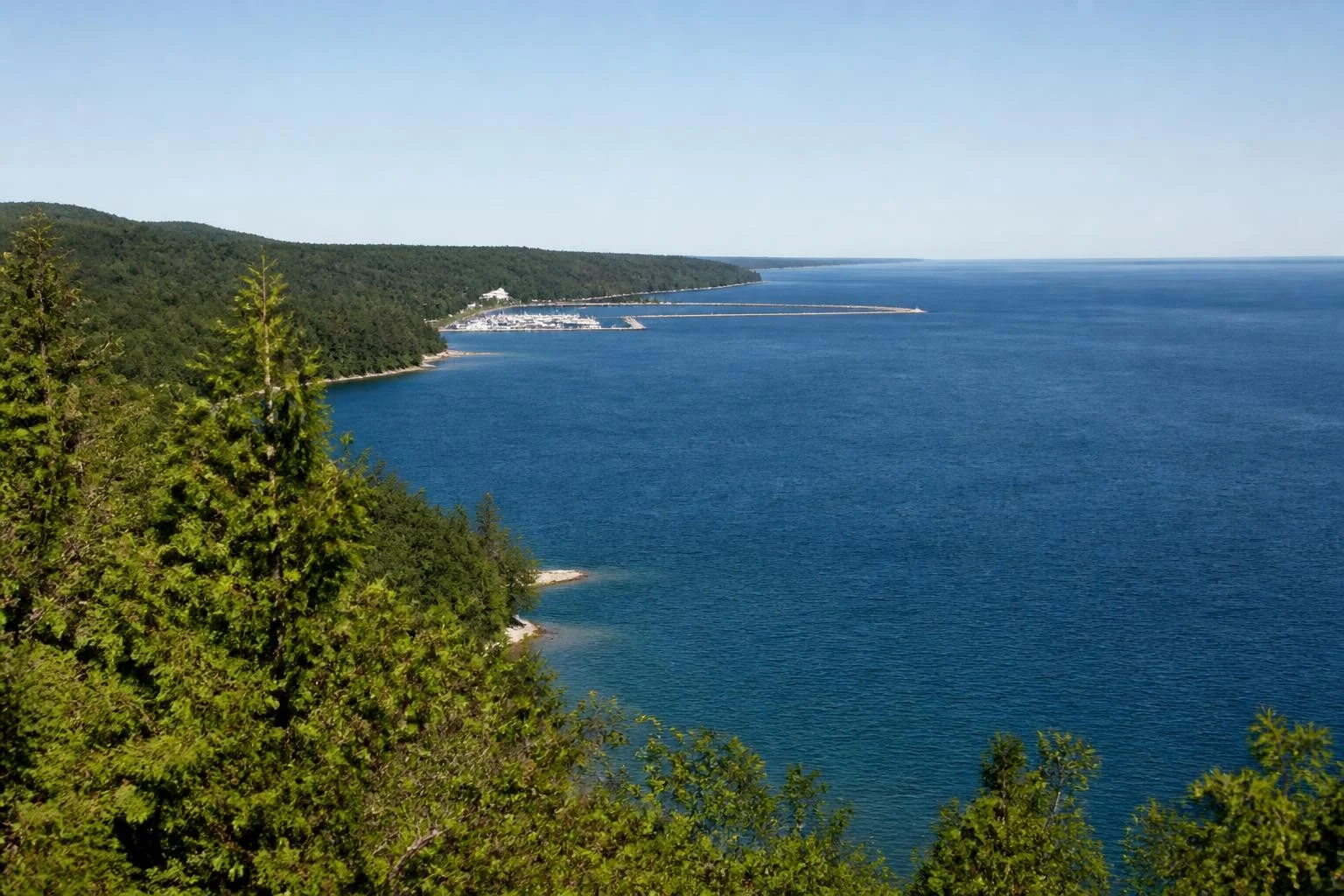 Green Bay shoreline viewed from Peninsula State Park in Door County