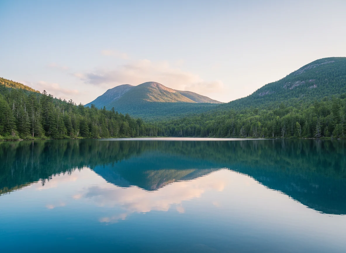Jordan Pond and mountains in Acadia National Park