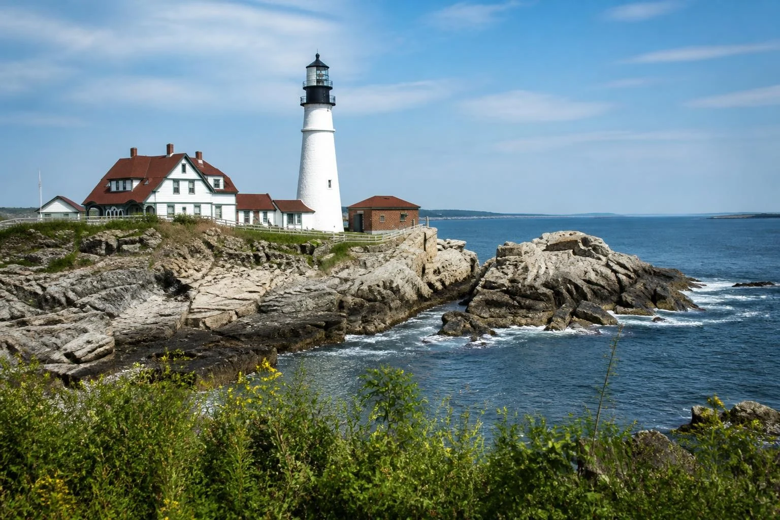 Portland Head Light above the rocky Maine coast