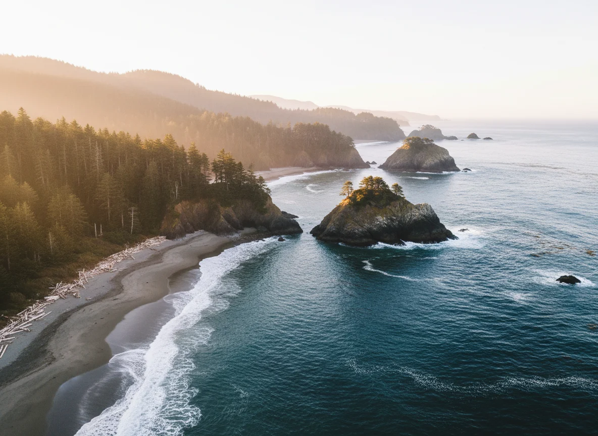 Rocky Pacific coast and beach near Trinidad California