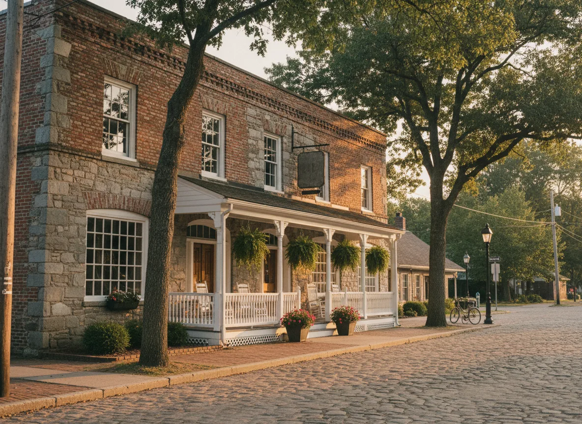 Historic inn on a quiet small-town street