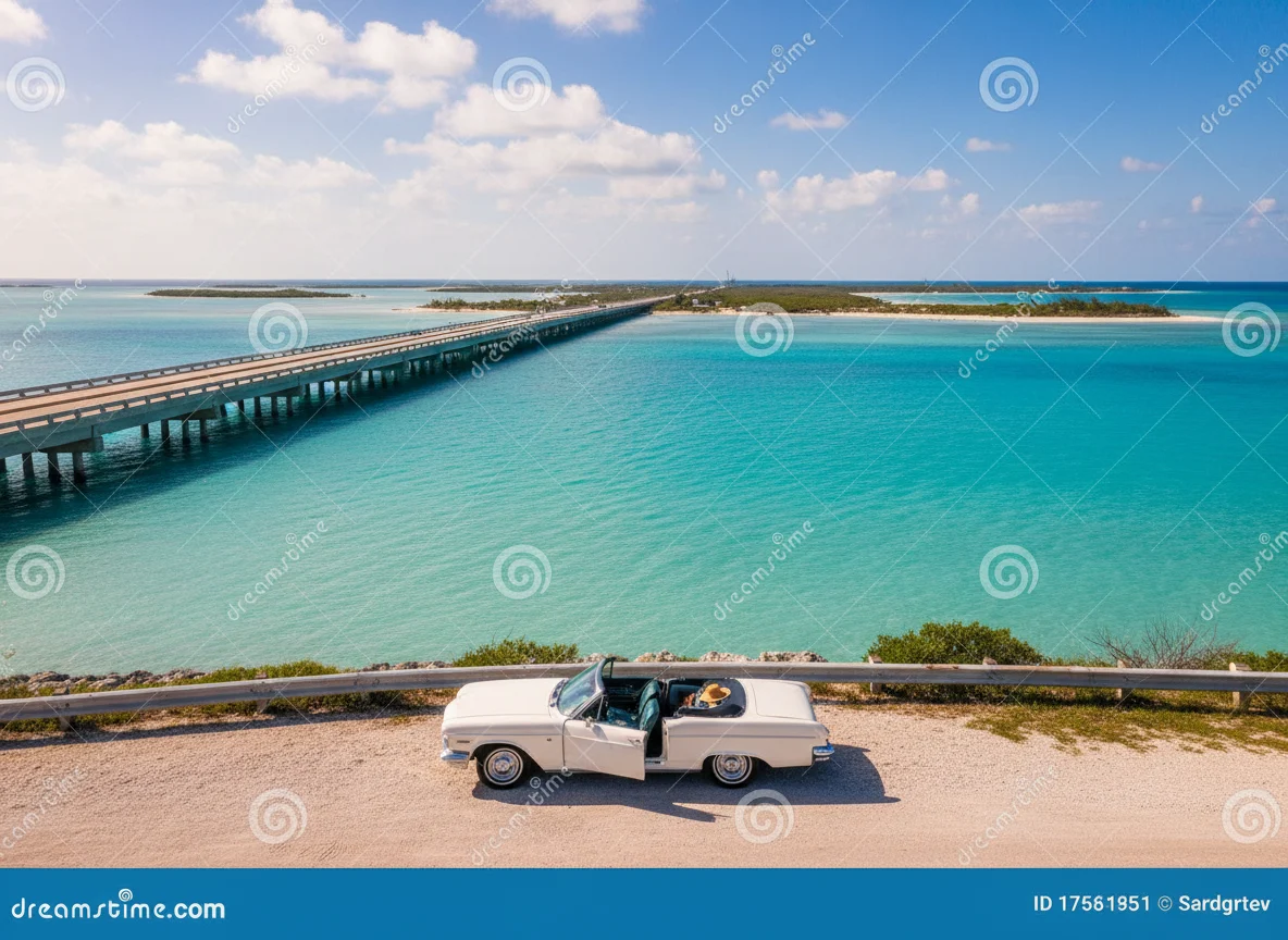 Overseas Highway crossing turquoise water in the Florida Keys