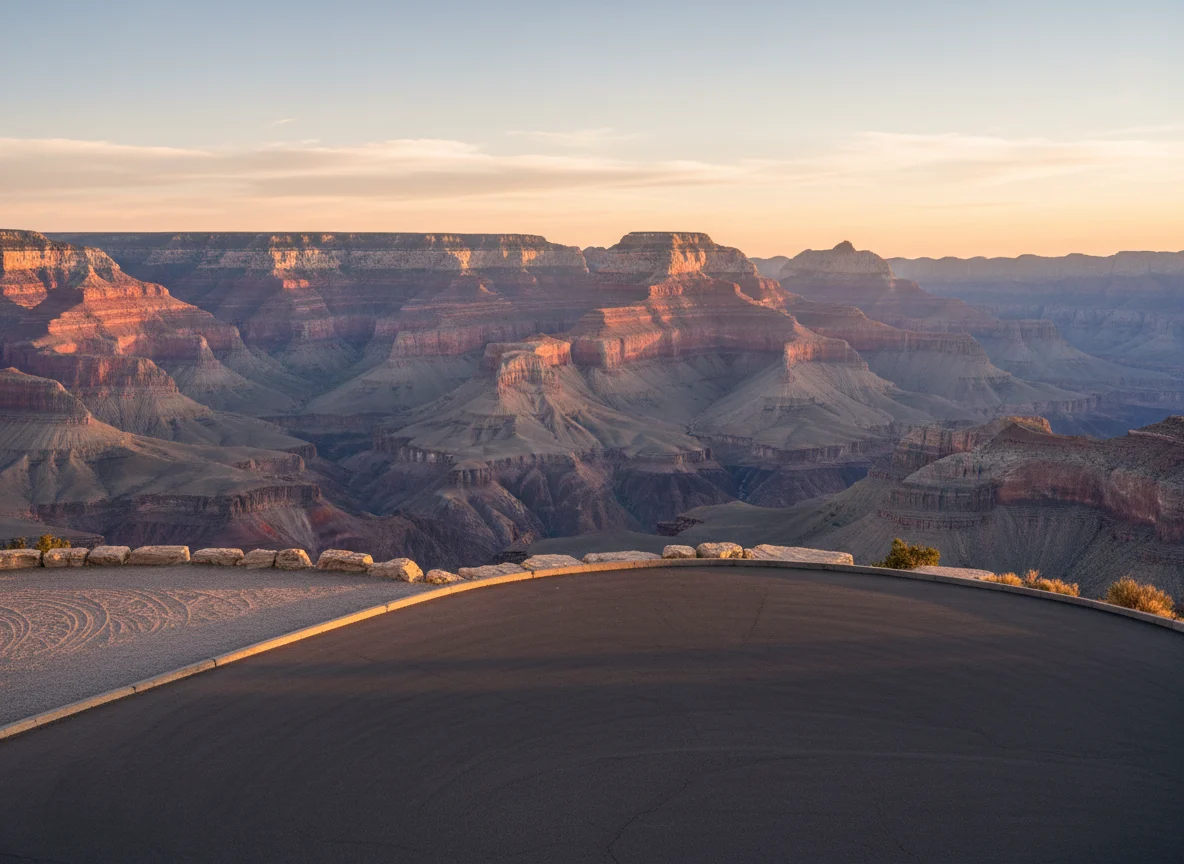 Grand Canyon layers viewed from an easy-access South Rim overlook