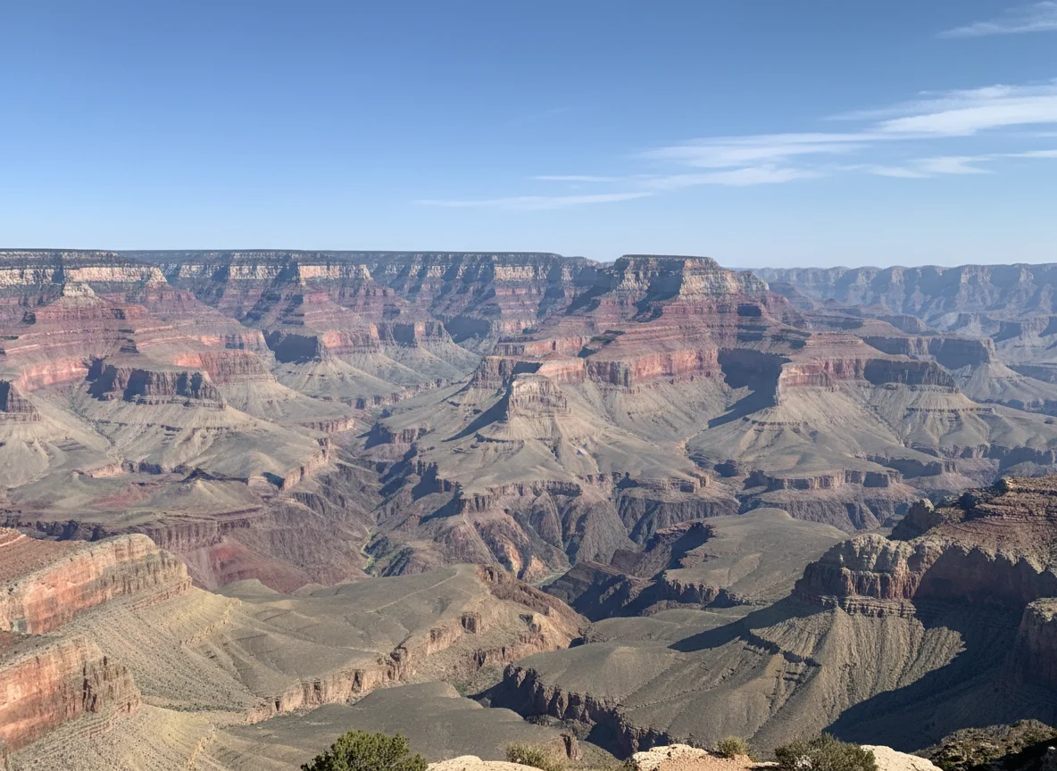 Layered canyon cliffs viewed from the Grand Canyon South Rim