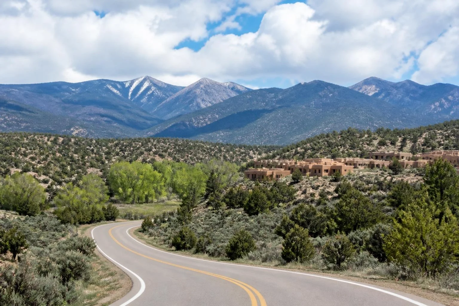 High Road to Taos winding through northern New Mexico