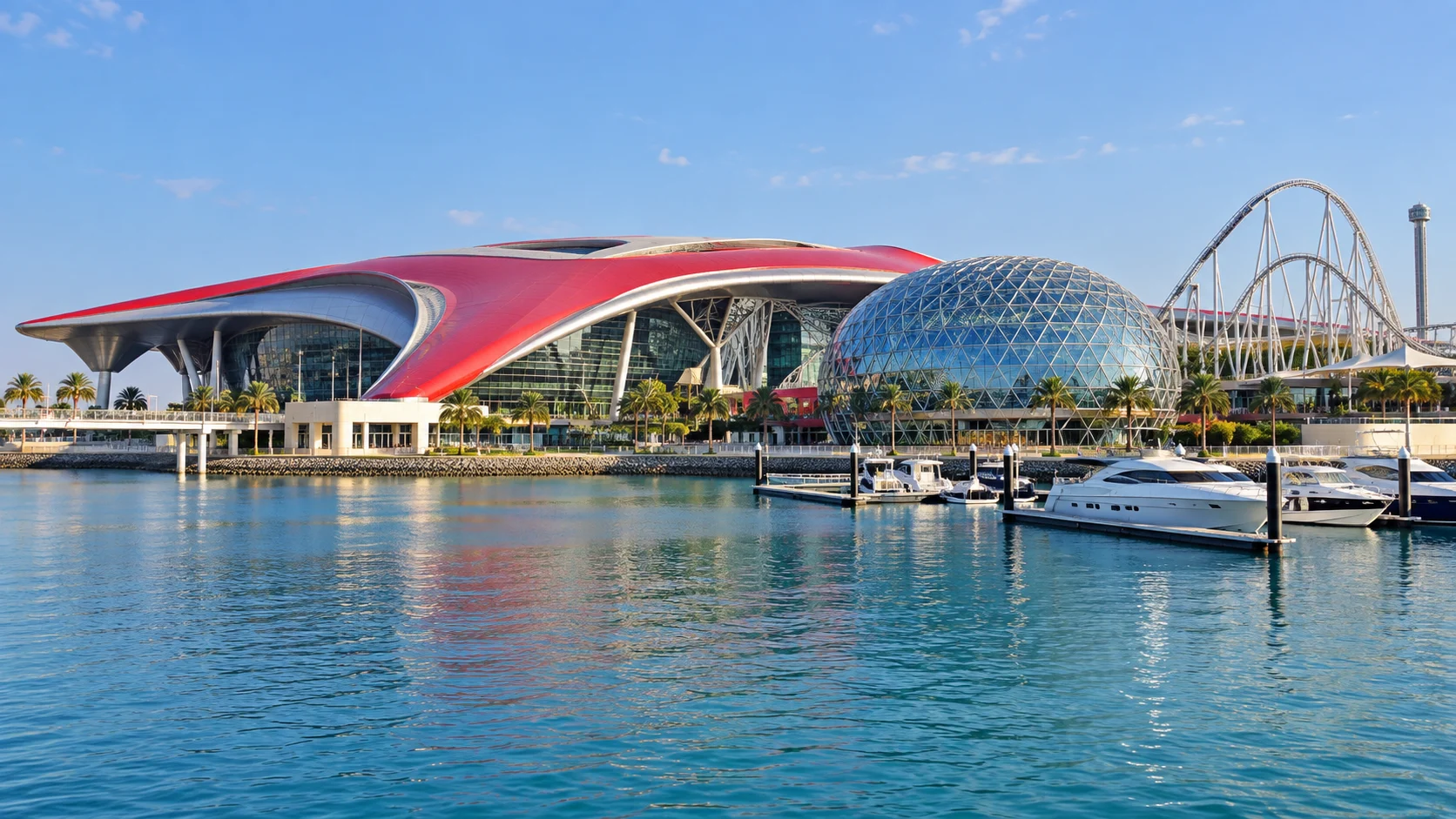 Yas Island waterfront attractions and marina in Abu Dhabi