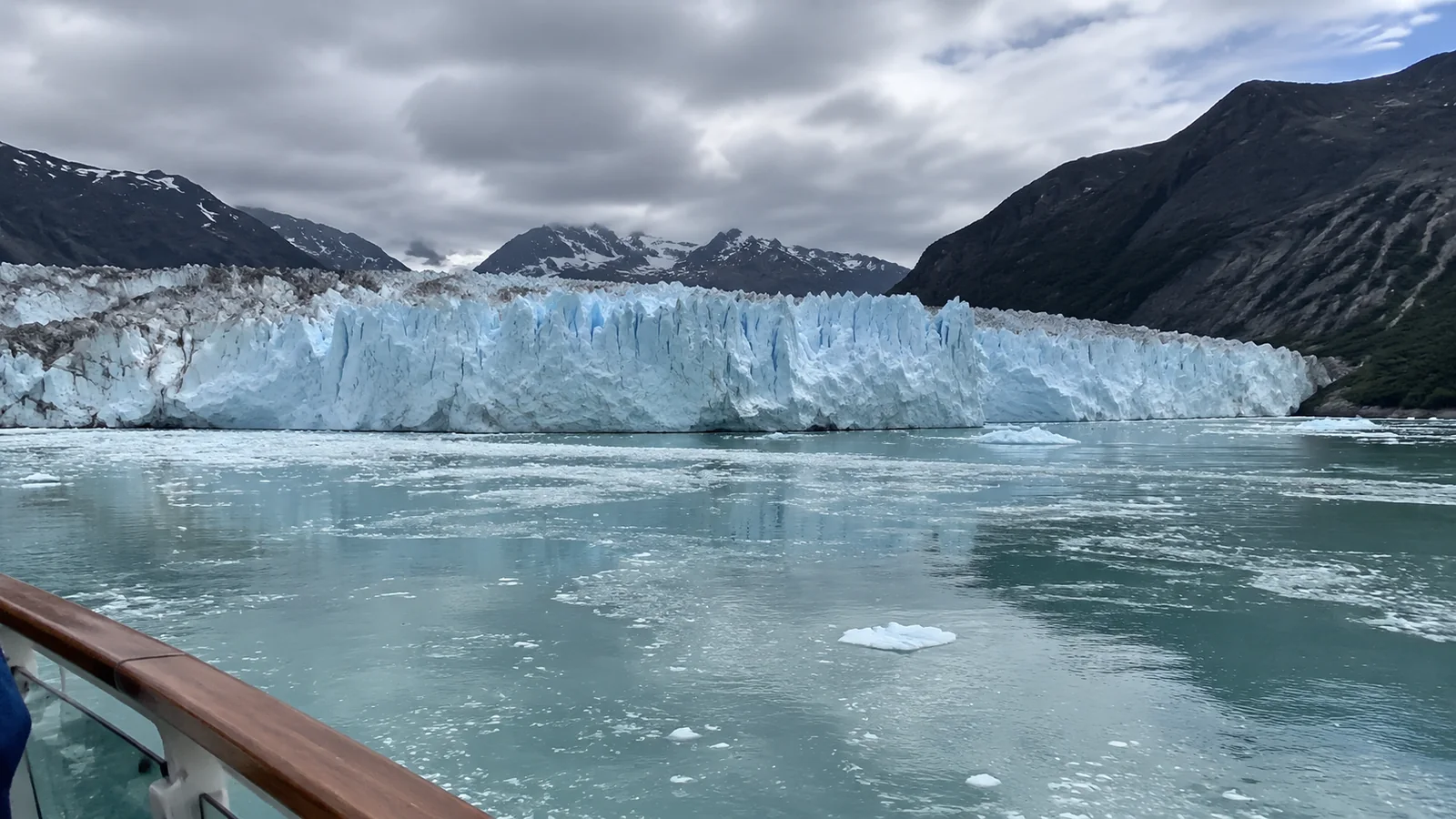 Glacier viewed from a cruise ship deck