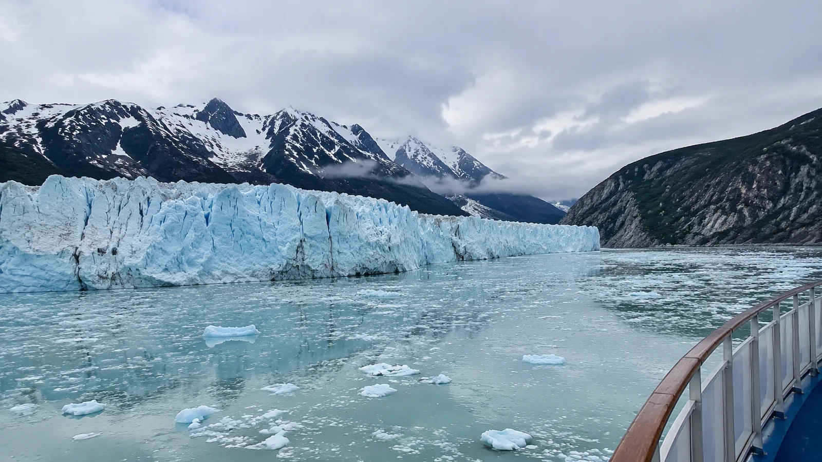 Glacier viewed from a cruise ship deck