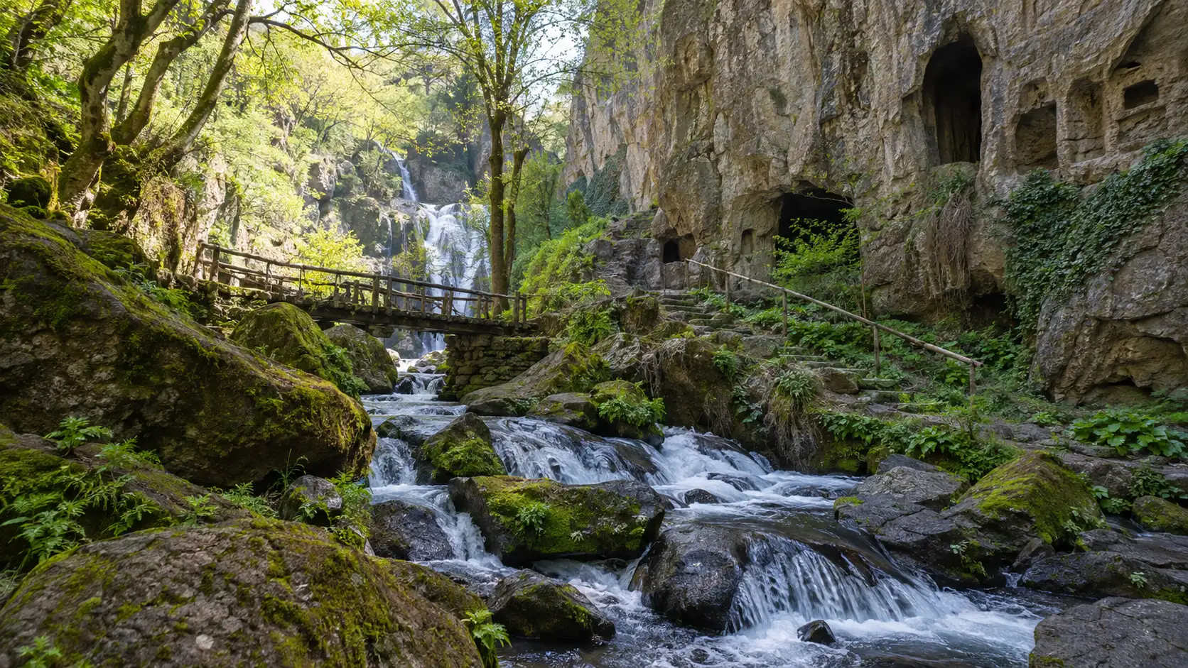A forest gorge and river cascades wind through Lastiver in Armenia.