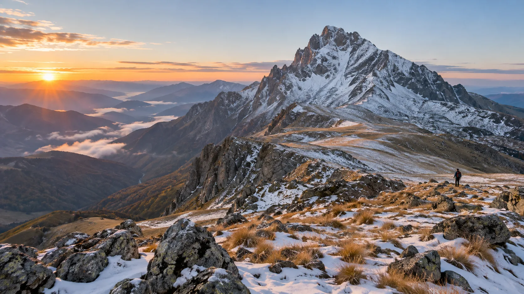 Mount Khustup rises above rocky ridges and alpine meadows in Syunik.