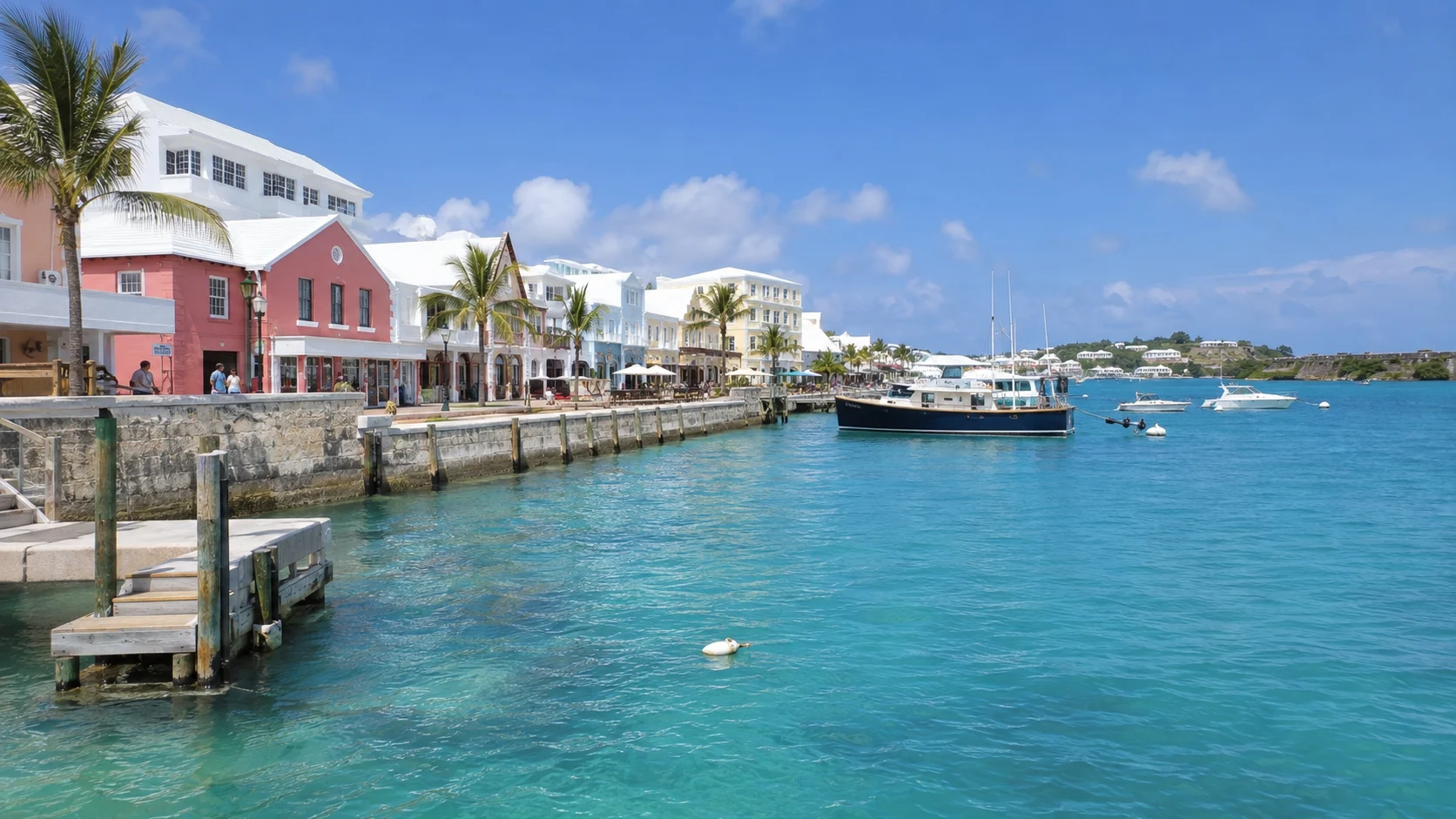 Historic waterfront at Penno's Wharf in St. George's.