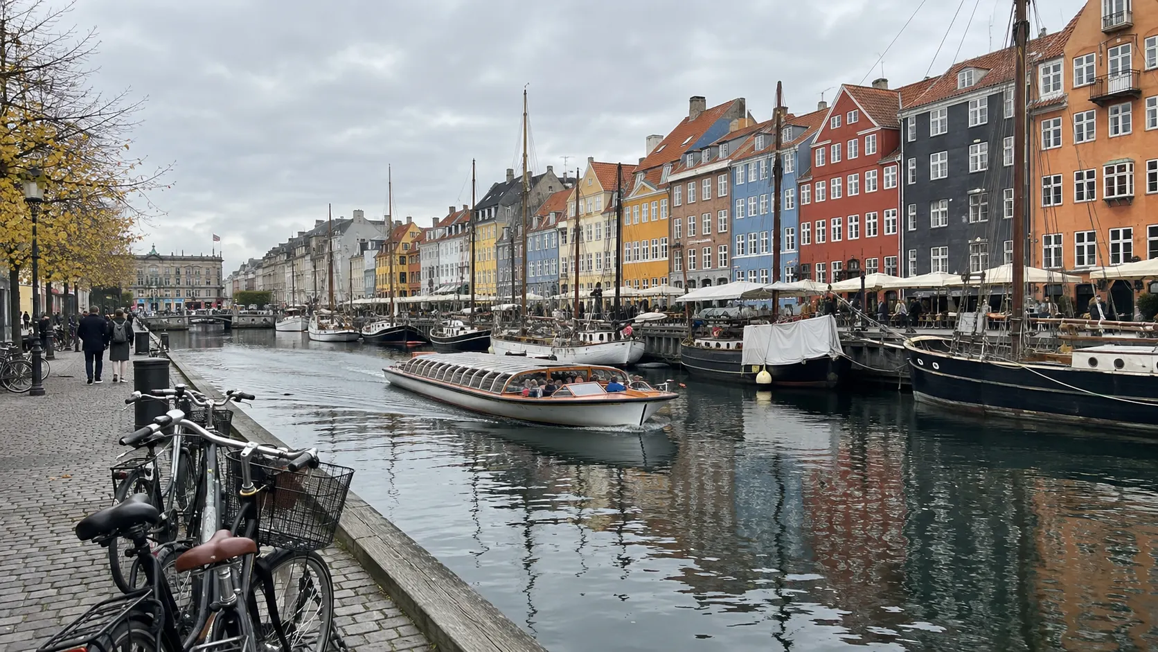 Colorful Nyhavn waterfront in Copenhagen during a Northern Europe cruise stop
