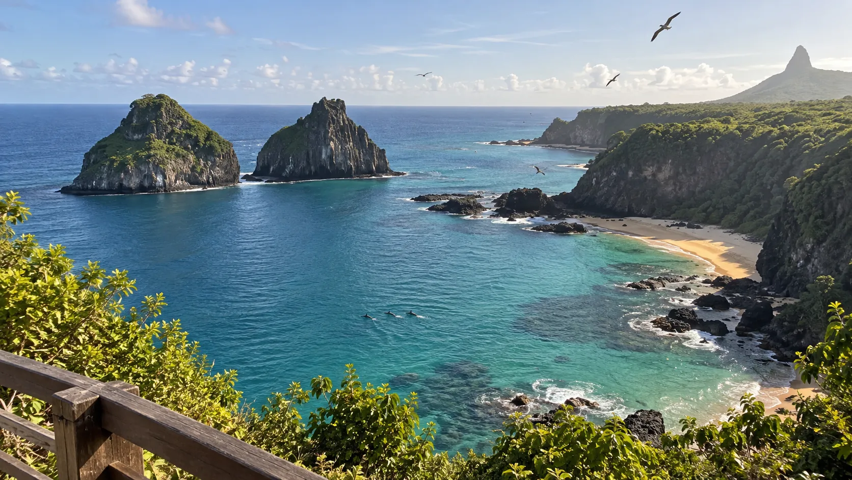 Baía do Sancho viewed from the Golfinhos coastal overlook