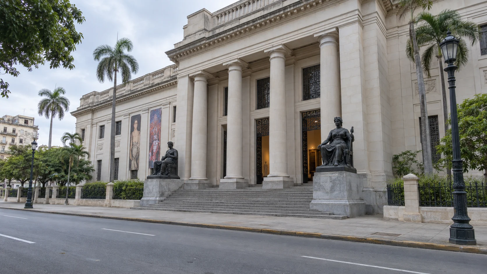 Elegant entrance of the Museo Nacional de Bellas Artes in Havana.