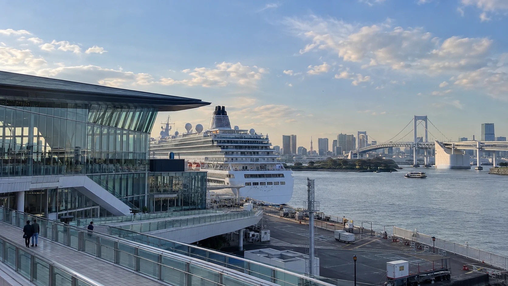 Tokyo International Cruise Terminal and Odaiba waterfront.