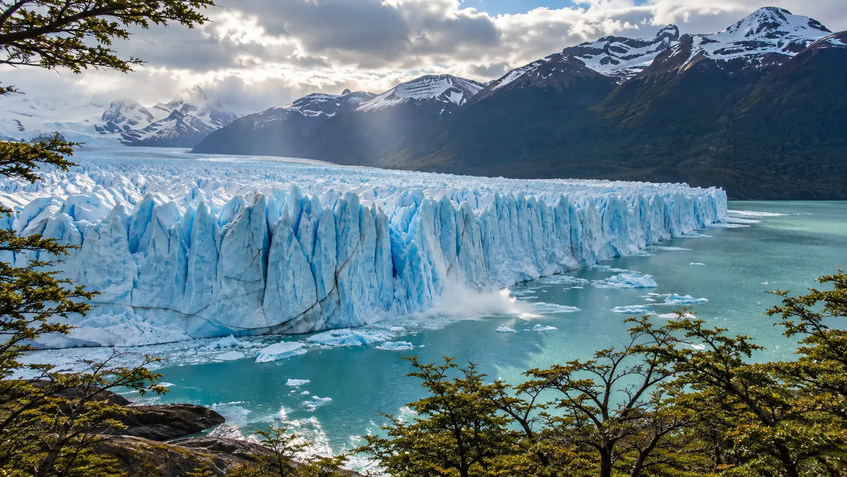 The blue wall of Perito Moreno Glacier meets Lago Argentino in Los Glaciares National Park.