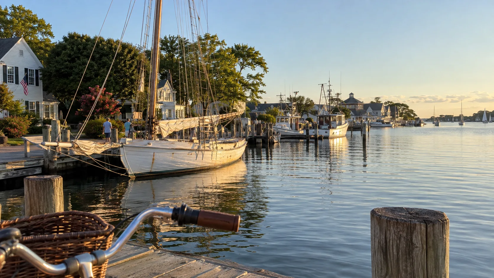 Traditional sailboat and fishing harbor in St. Michaels on Maryland's Eastern Shore