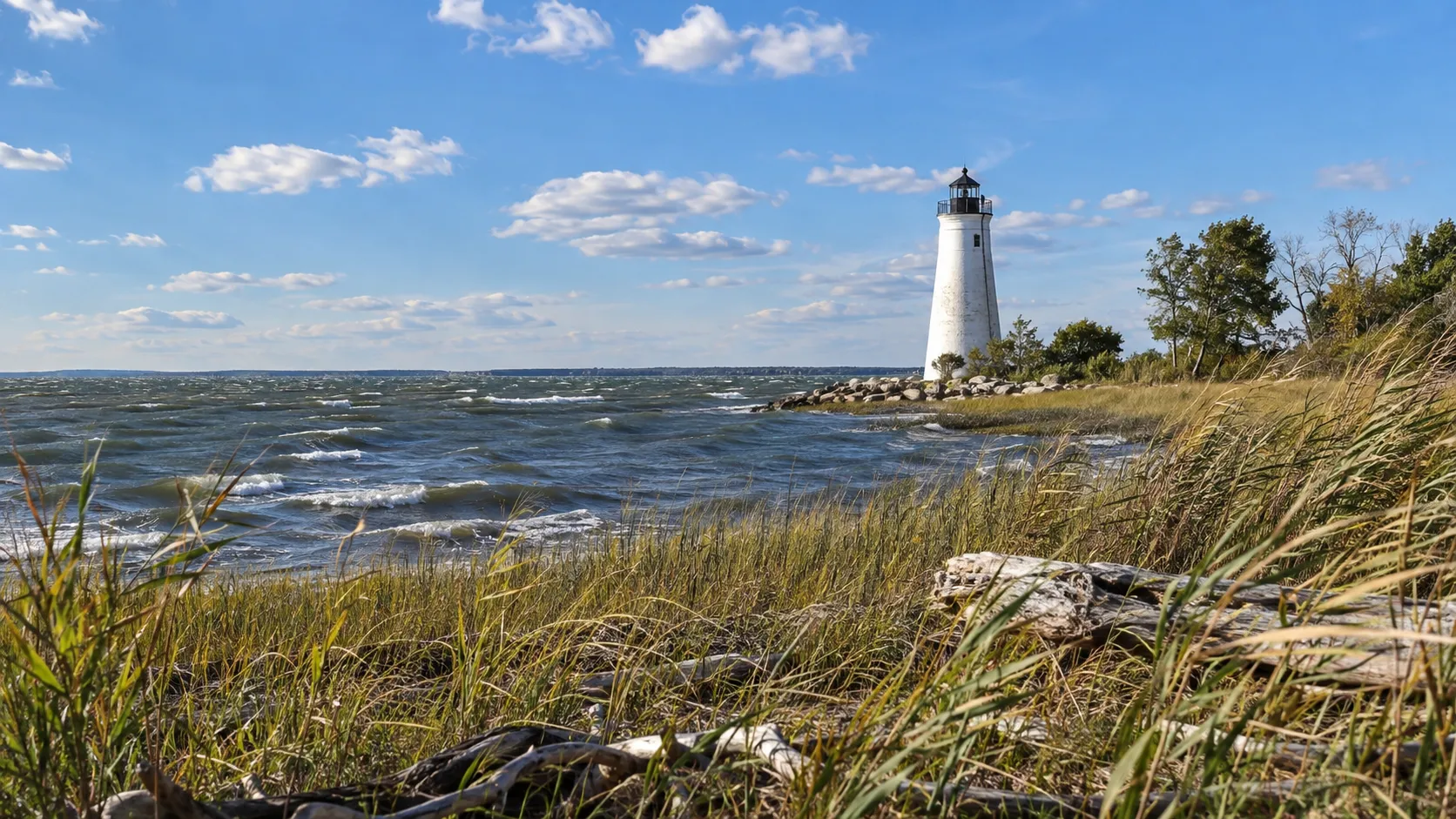 Point Lookout lighthouse where the Potomac meets Chesapeake Bay