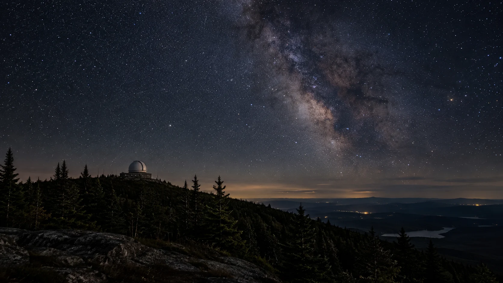Observatory dome beneath the Milky Way in Mont-Mégantic National Park.