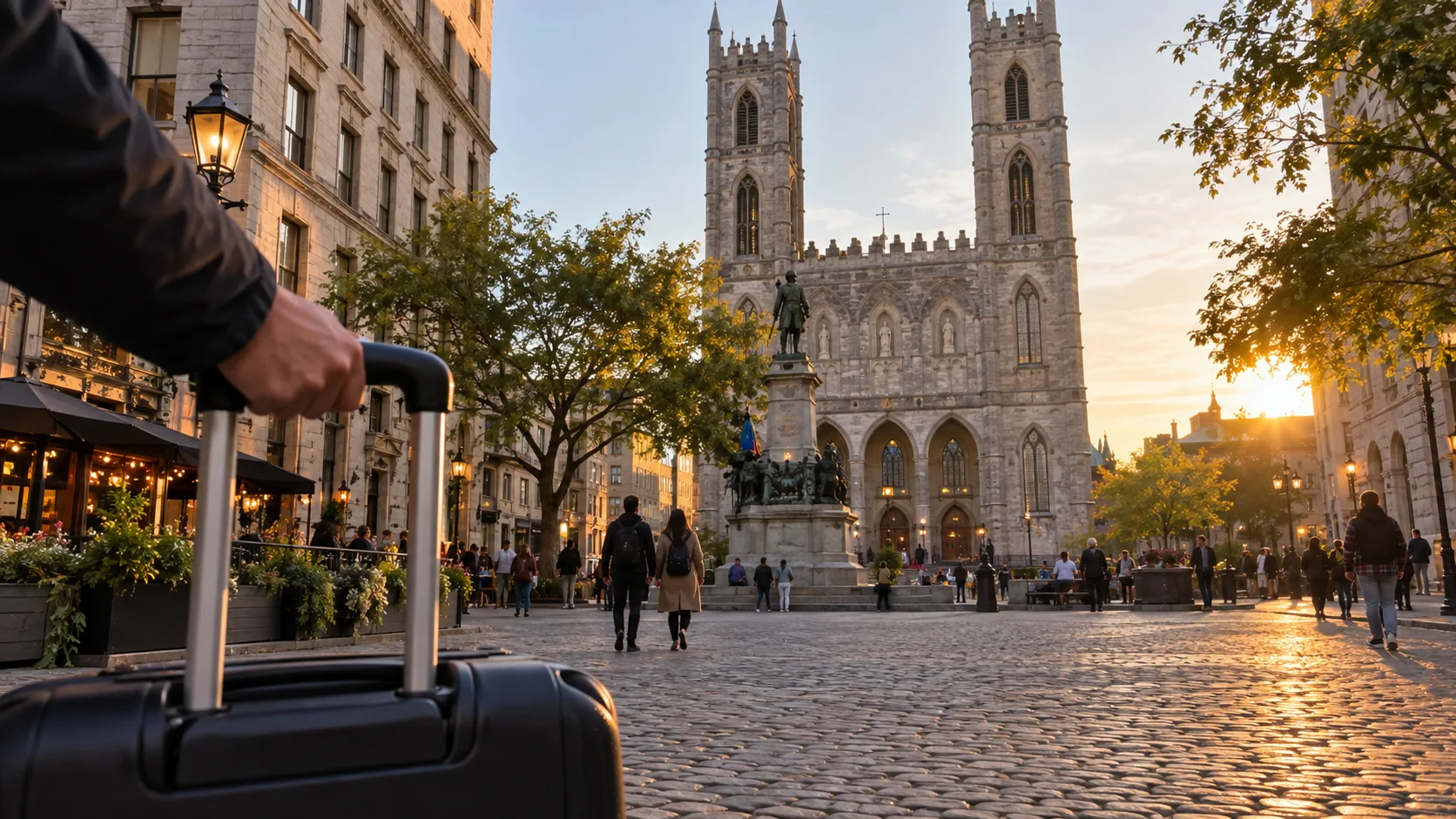 Old Montréal and Notre-Dame Basilica at the start of a Québec road trip