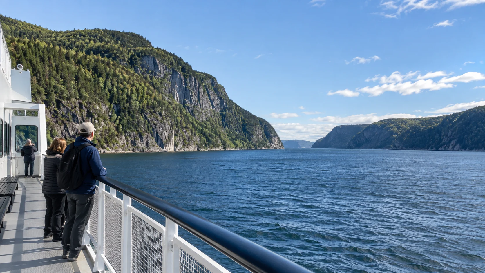 Ferry crossing the Saguenay Fjord near Tadoussac