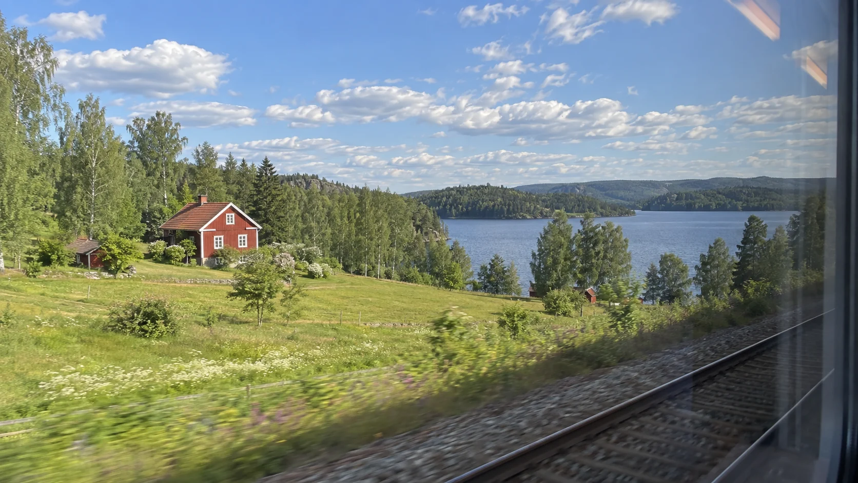 Scenic train journey from Stockholm to Gothenburg