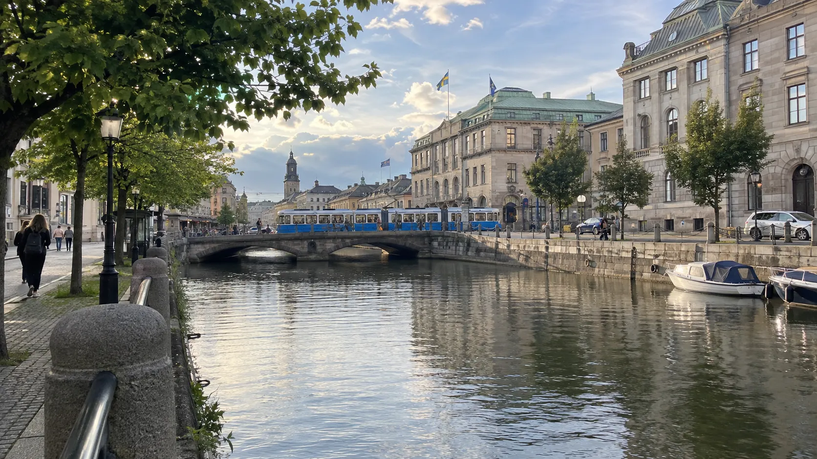 Canals and historic architecture in central Gothenburg