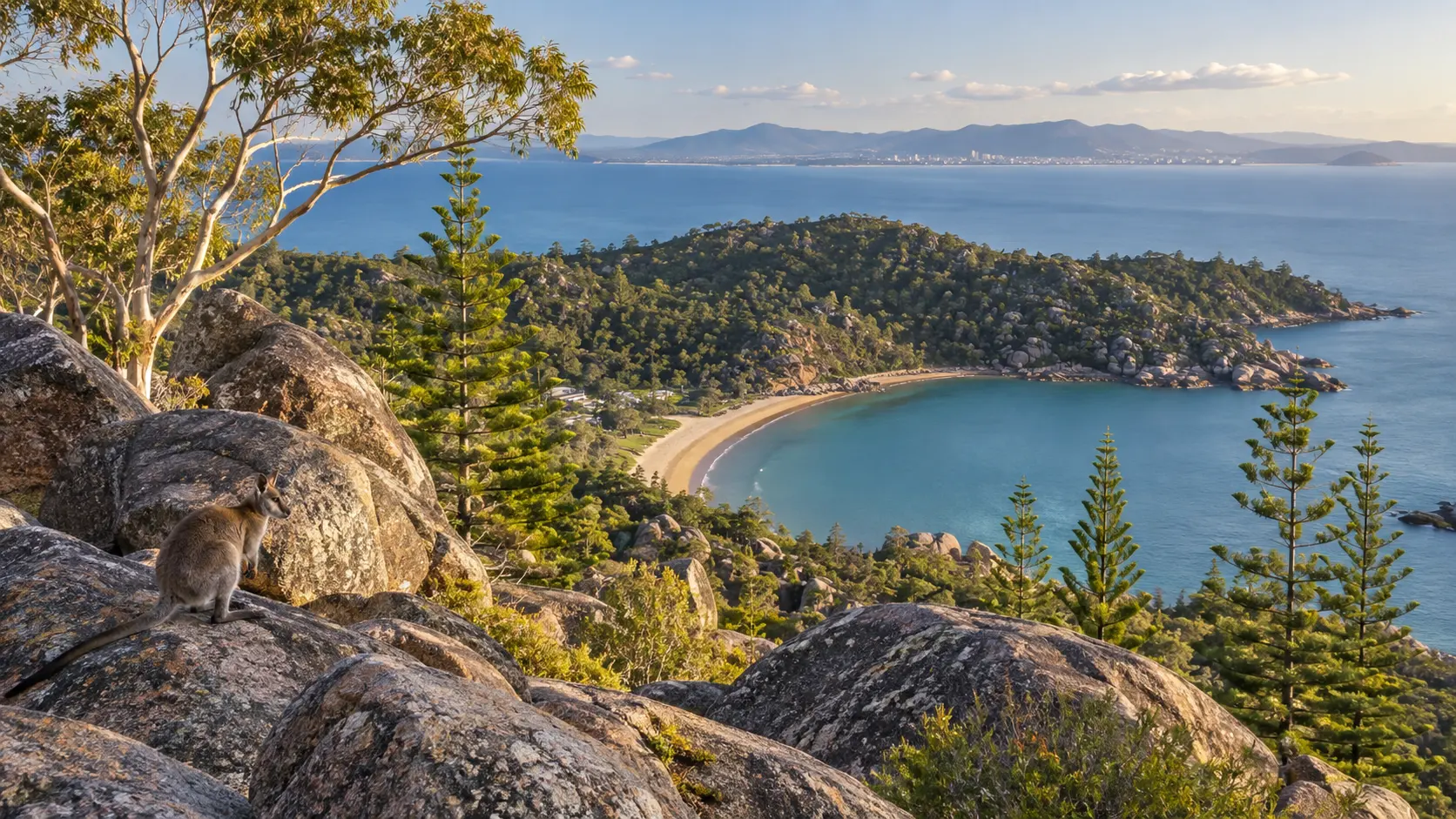 Rock wallaby among granite boulders above Horseshoe Bay on Magnetic Island