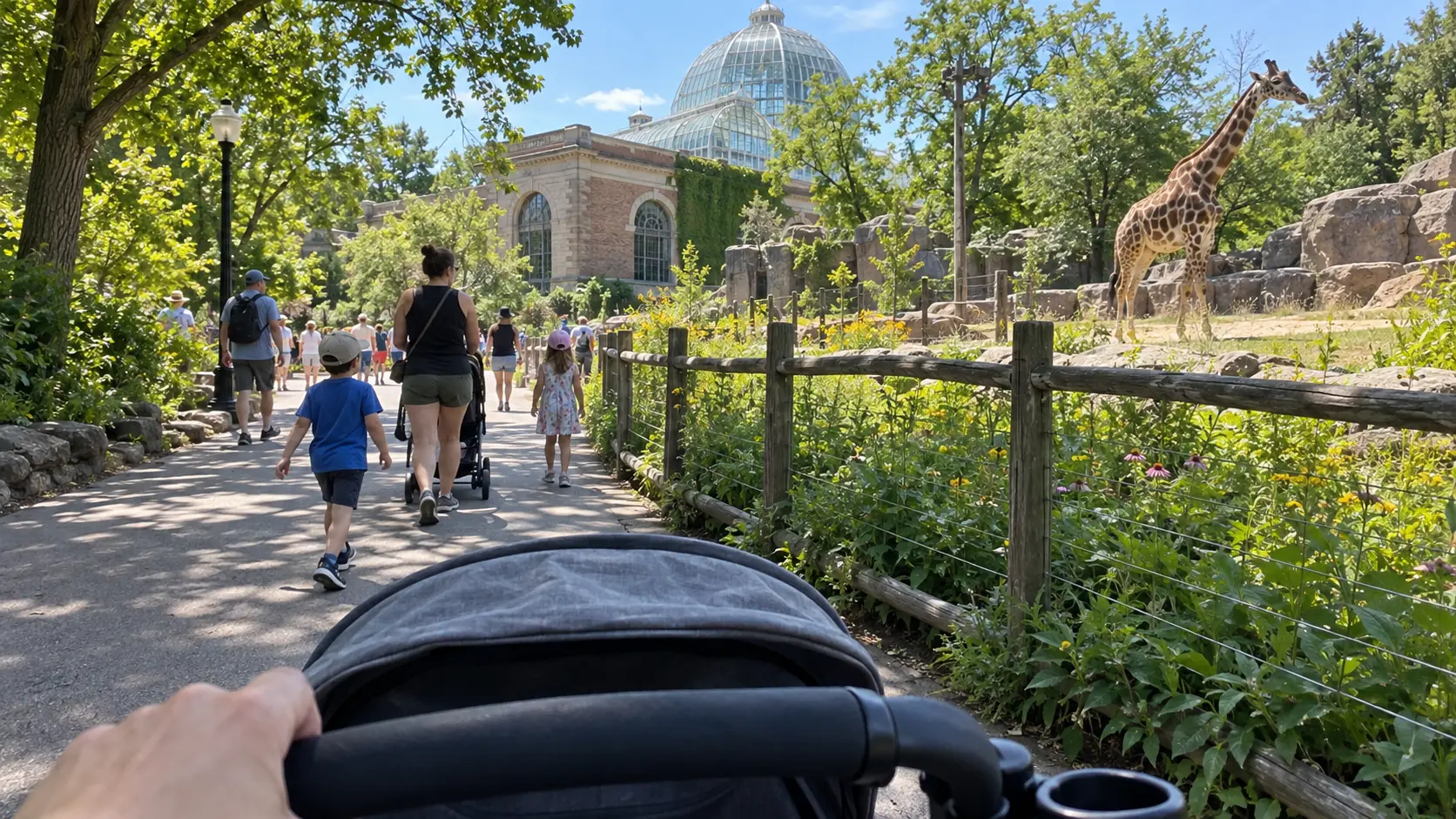 Giraffe habitat at Como Park Zoo in Saint Paul.