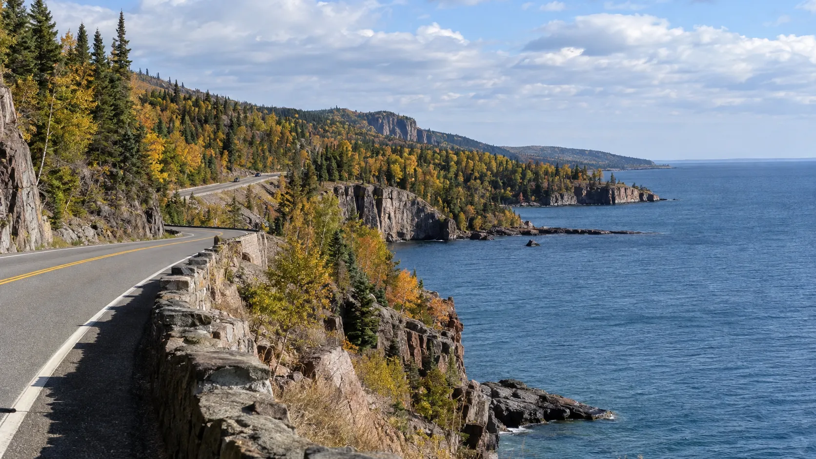 Scenic North Shore road between Duluth and Grand Marais.