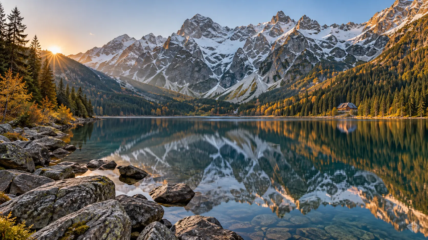 Morskie Oko reflecting the snow-streaked Tatra Mountains near Zakopane